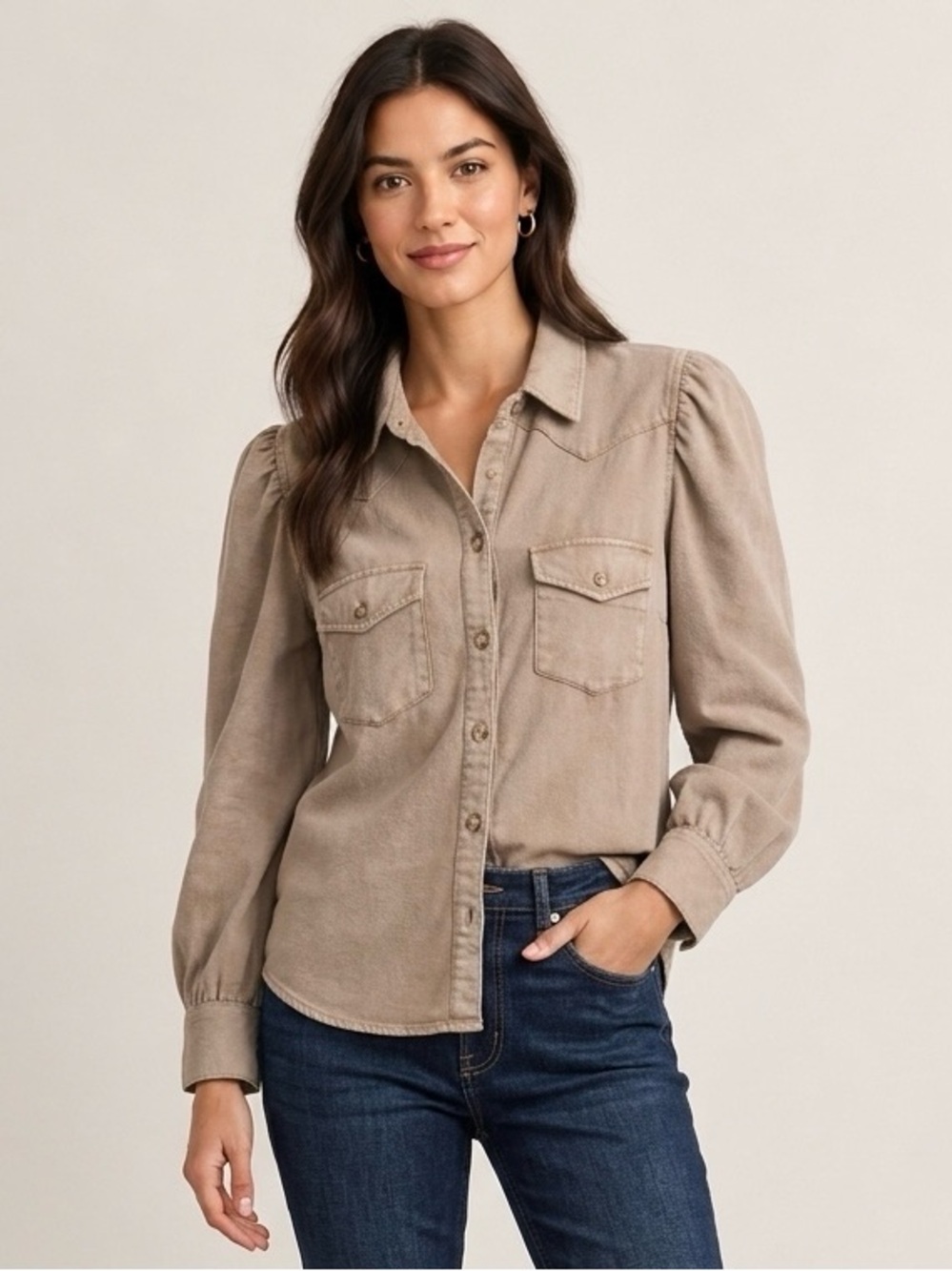 Rails Ada Button Down in Heather Toffee (Size M)